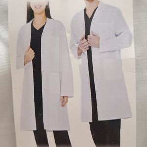 White Lab Coat B.T. Supply Co. Unisex Medium Button Front Men's Women's NWT
